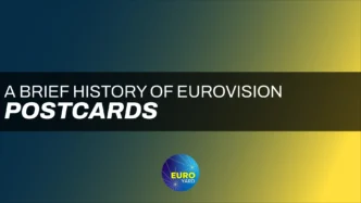A Brief History of Eurovision Postcards - Dark blue and yellow