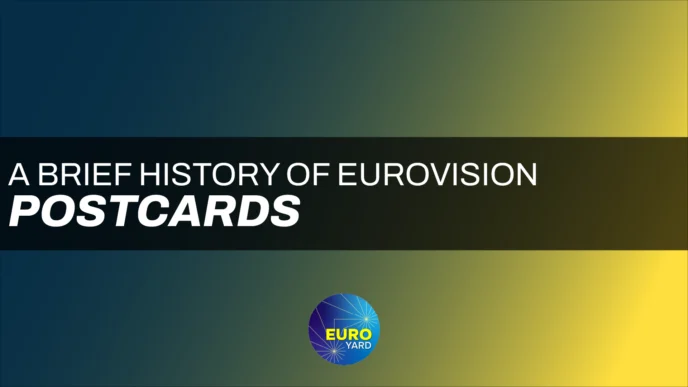 A Brief History of Eurovision Postcards - Dark blue and yellow