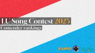 Luxembourg Song Contest 2025 rankings - main article graphic, LU flag art
