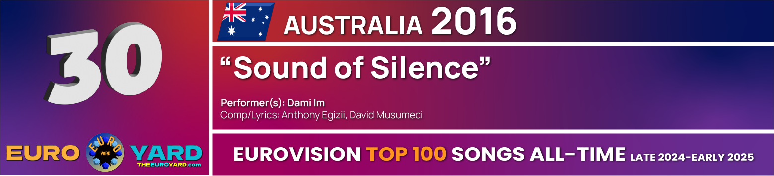 NEW Eurovision Top 100 - Song Info 30 - Sound of Silence - Australia 2016