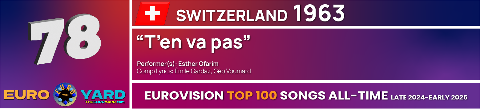 NEW Eurovision Top 100 - Song Info 78 - T'en va pas - Switzerland 1963