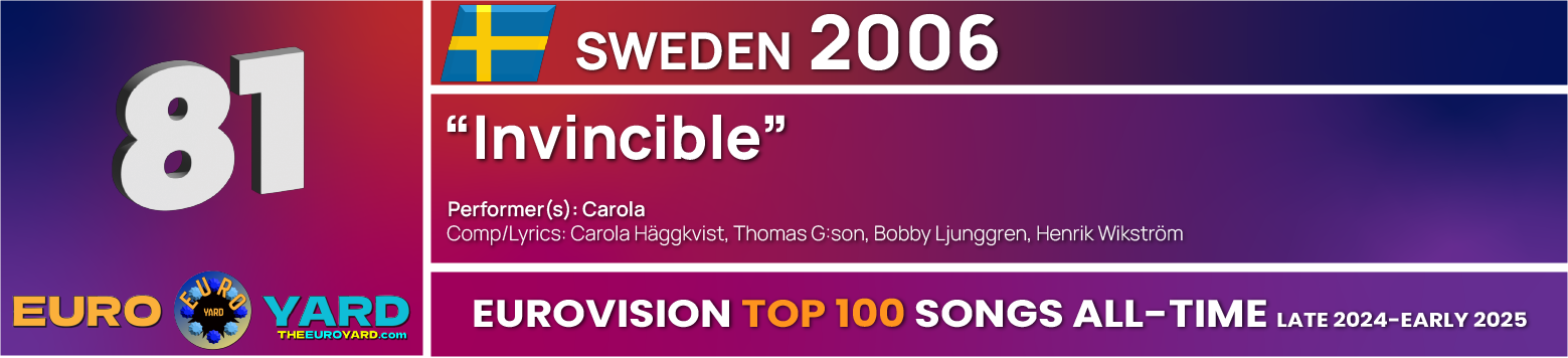 NEW Eurovision Top 100 - Song Info 81 - Invincible - Sweden 2006