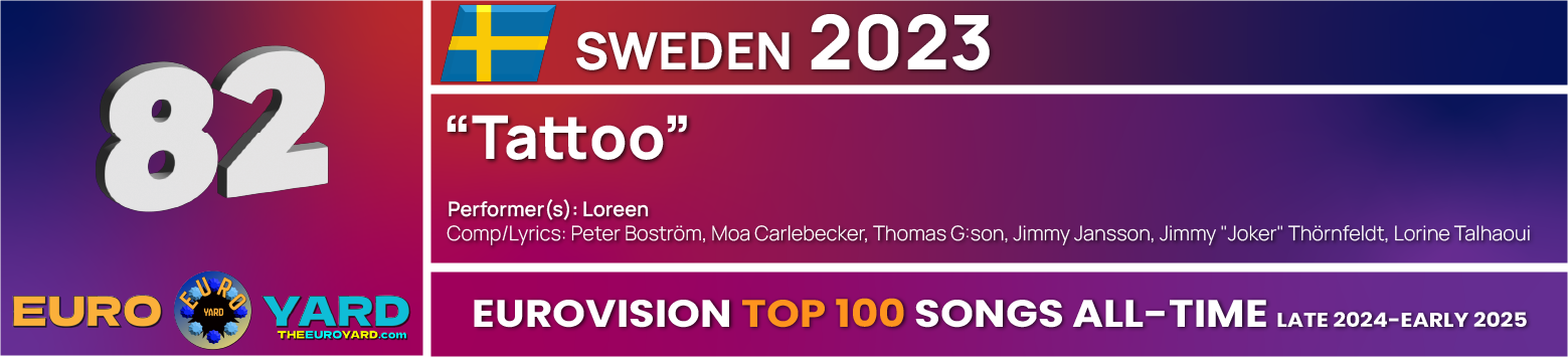 NEW Eurovision Top 100 - Song Info 82 - Tattoo - Sweden 2023 winner