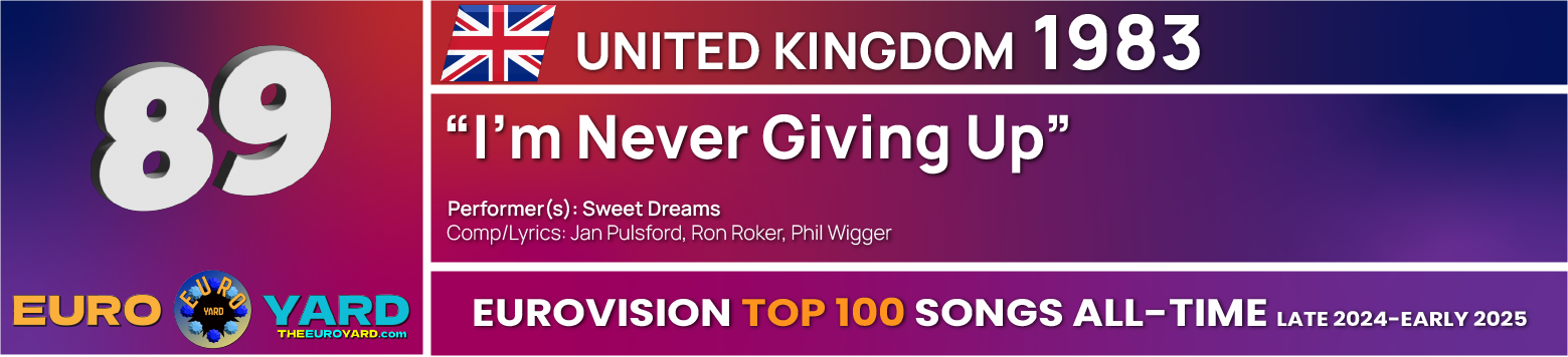 NEW Eurovision Top 100 - Song Info 89 - I'm Never Giving Up - UK 1983