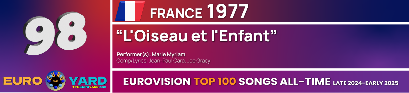 NEW Eurovision Top 100 - Song Info 98 - L'oiseau et l'enfant - France 1977 winner