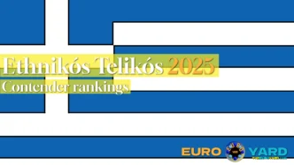 Ethnikós Telikós 2025 rankings - Greek national final - Greek flag art