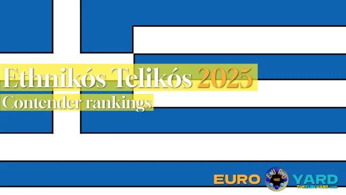Ethnikós Telikós 2025 rankings - Greek national final - Greek flag art
