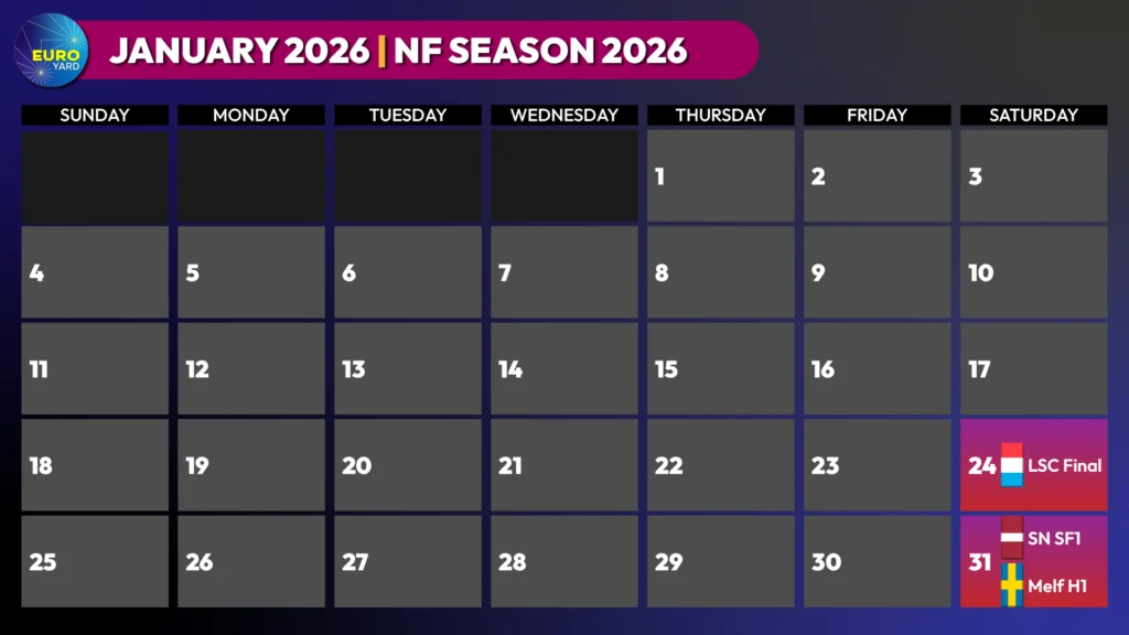 January 2026 calendar as of 22 October - 2026 Eurovision National Finals